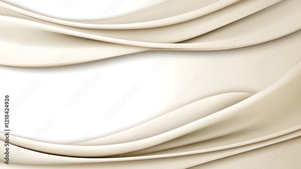 Obraz premium Elegant Cream Colored Fabric Waves Abstract Design
