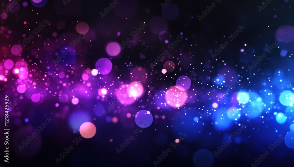 Fototapeta premium Abstract purple, pink, and blue bokeh lights.