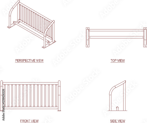 vector illustration design image of bicycle parking rack in public place