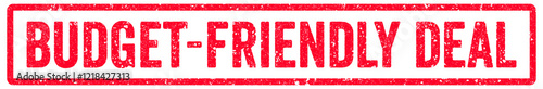 Budget Friendly Deal Stamp Transparent Seal, Red Grunge Budget Friendly Deal Word Rubber Stamp Seal