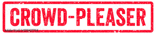 Crowd Pleaser Stamp Transparent Seal, Red Grunge Crowd Pleaser Word Rubber Stamp Seal photo