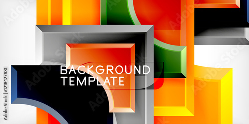 Square, arrow shapes with round elements Vector Illustration For Wallpaper, Banner, Background, Card, Book Illustration, landing page