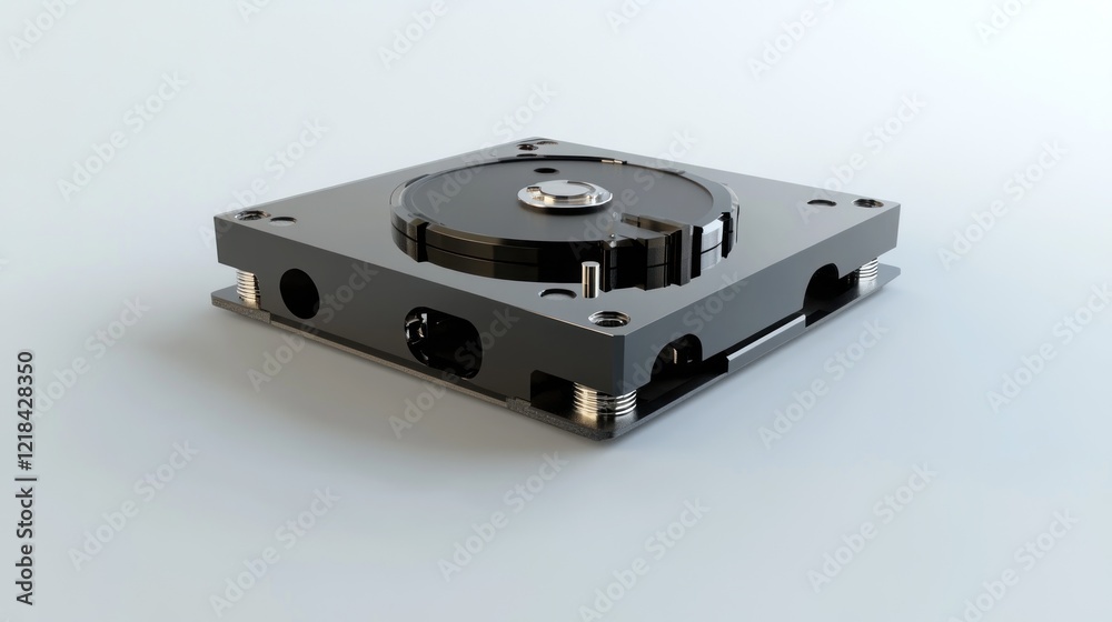 Obraz premium Hard drive component, isolated on white. Technology product shot