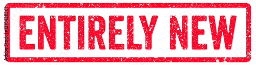 Entirely New Stamp Transparent Seal, Red Grunge Entirely New Word Rubber Stamp Seal