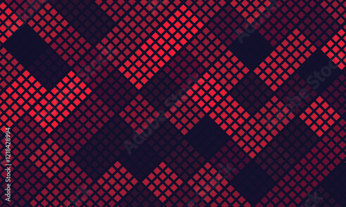 Modern Stylish Halftone Technology Seamless Texture. Tech Abstract Background with Random Size Pixels. Vector Chaotic Squares Mosaic Pattern. Vector Tiles.