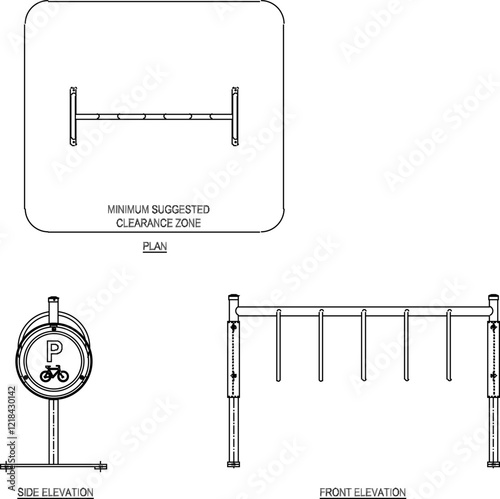 vector illustration design image of safety rack for bicycle parking in public park