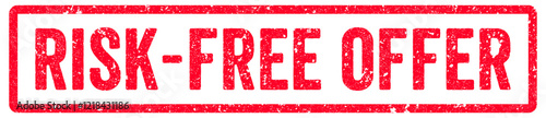 Risk Free Offer Stamp Transparent Seal, Red Grunge Risk Free Offer Word Rubber Stamp Seal