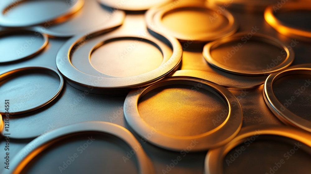 Overlapping Metallic Rings Golden Hues Abstract Design Overlapping Metallic Rings Golden Hues Abstract Design