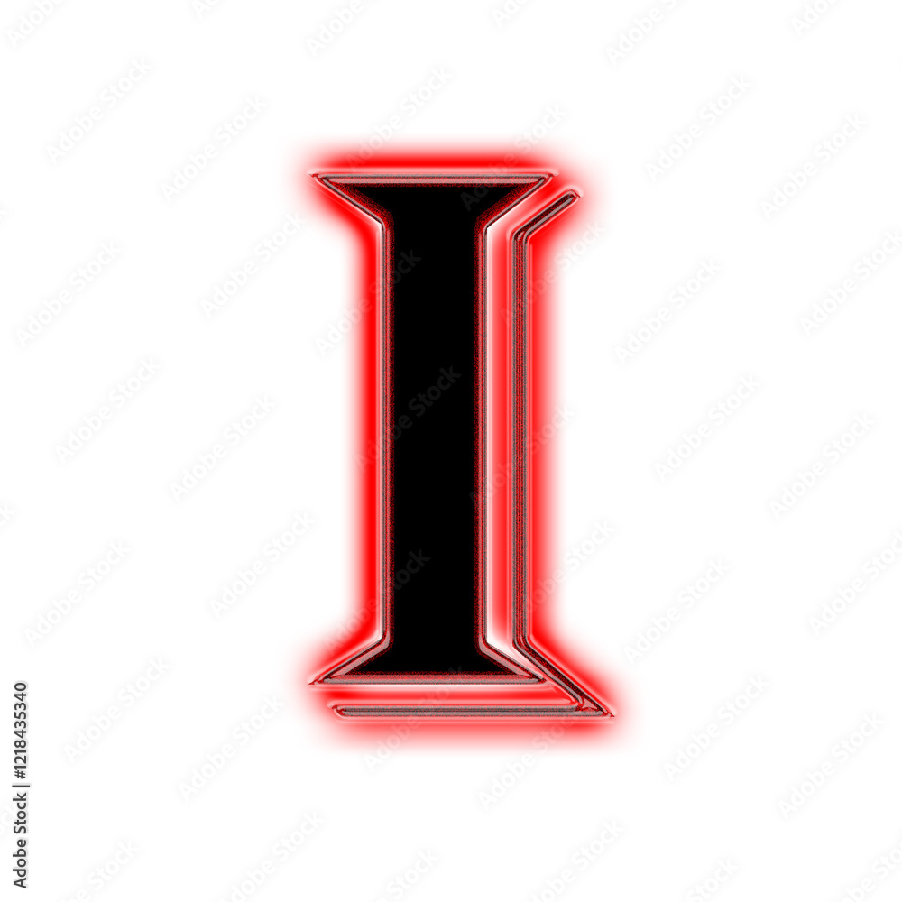 3d alphabet letter i capital in black and red button 3d alphabet letter i capital in black and red button