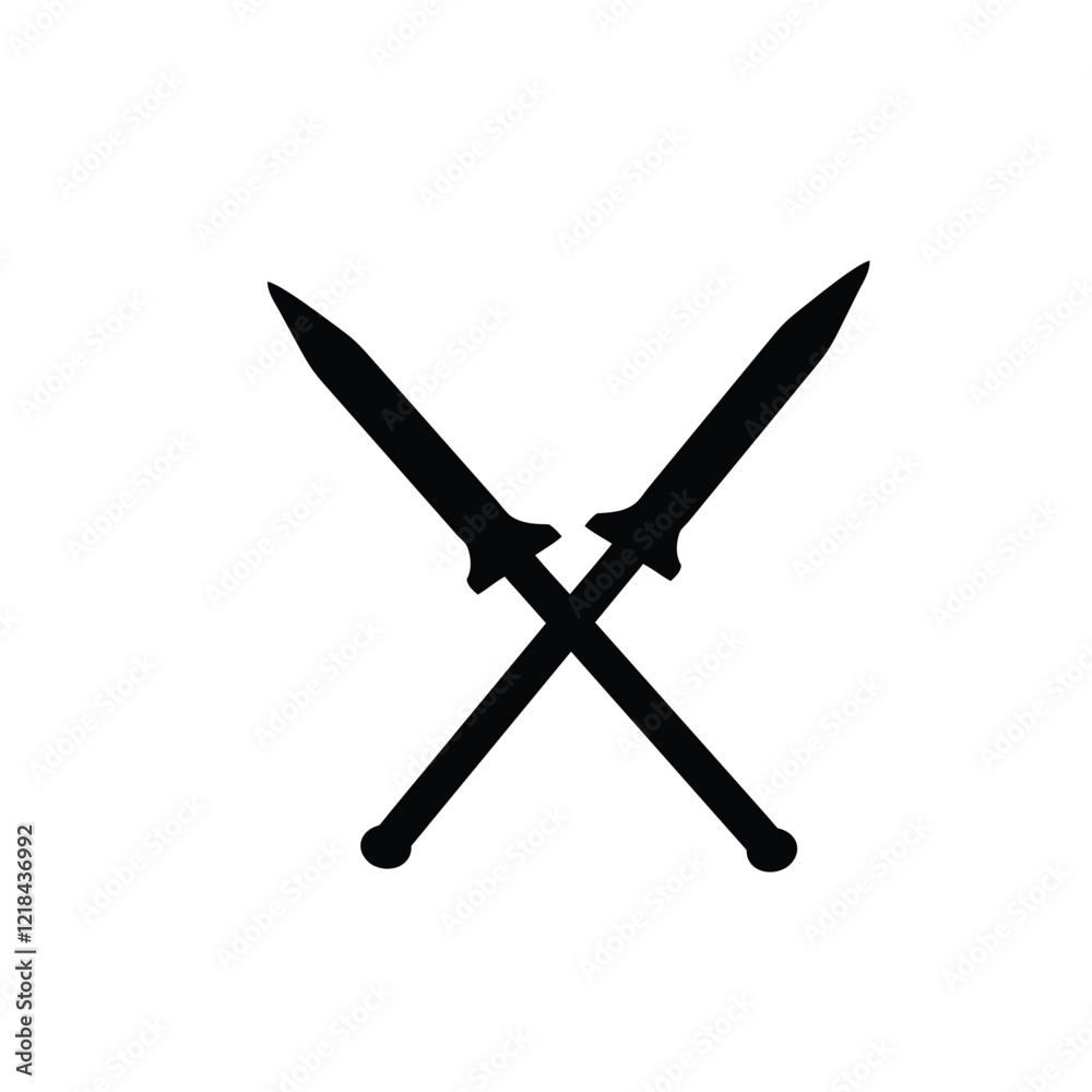 Two knife vector silhouette Two knife vector silhouette