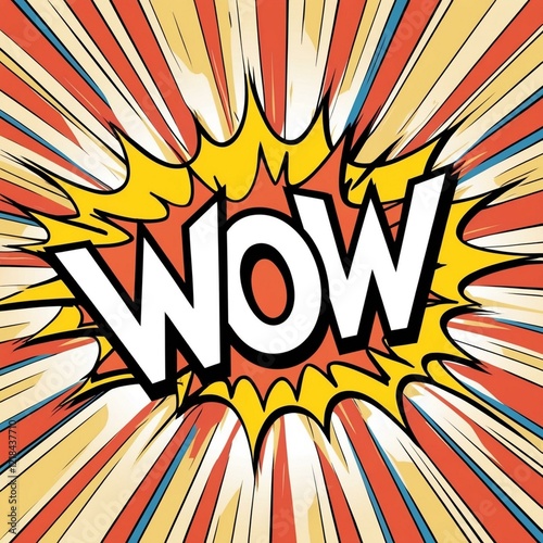 Wallpaper Mural WOW in bold, dynamic text, comic explosion Torontodigital.ca