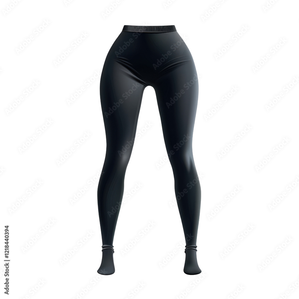 Stylish black leggings on white isolated background Stylish black leggings on white isolated background