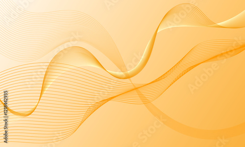 orange smooth lines wave curves with soft gradient abstract background
