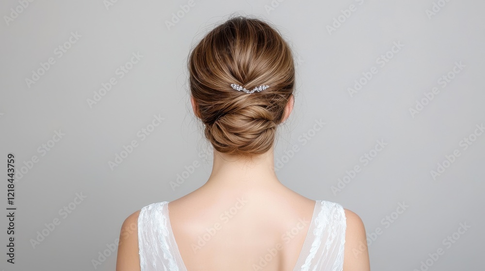 Hairstyle cut elegant concept. Elegant Woman with a Polished French Twist Hairstyle Hairstyle cut elegant concept. Elegant Woman with a Polished French Twist Hairstyle