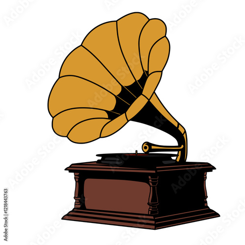 old gramophone isolated on white