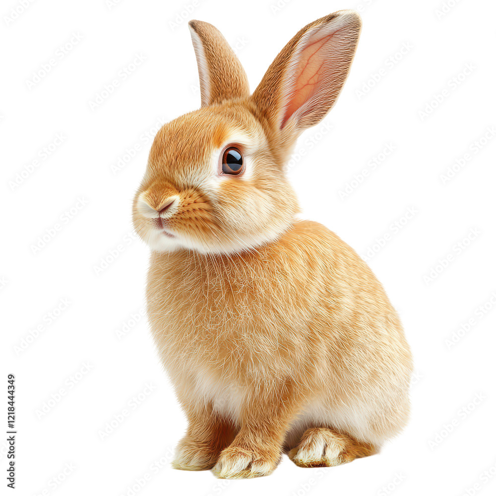 Adorable Fluffy Brown Rabbit Sitting Isolated Adorable Fluffy Brown Rabbit Sitting Isolated