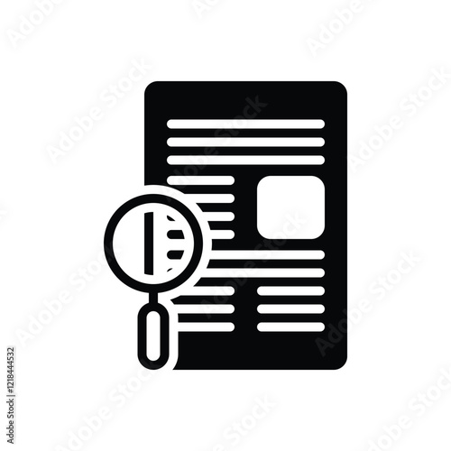Black solid icon for research