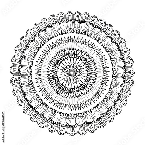 lace pattern on white ornament colouring page