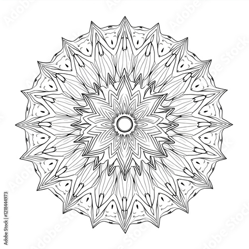 abstract circle ornament mandala colouring page