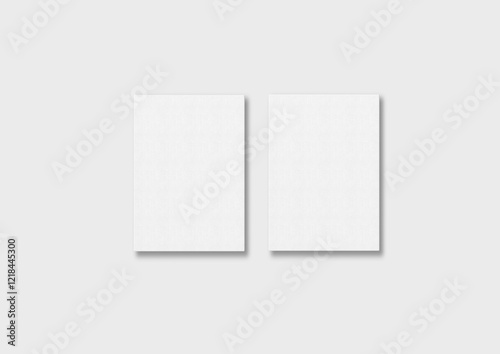 Two canvas hang on white wall mockup