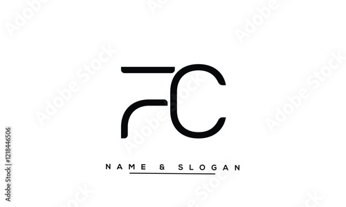 FC, CF Abstract Letters Logo Monogram
