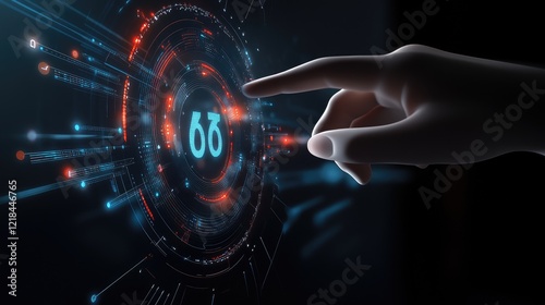 A hand touching the number 