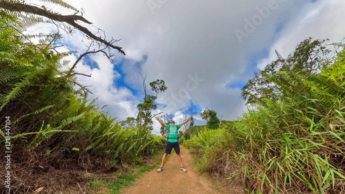 Hike with me alone the green Maui Waihee Trail which is full green during summer time photo