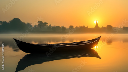 Mahakumbh sunset view boat in water, sangam prayagraj || ganga yamuna || triveni sangam || prayagraj || sangam || kumbh mela photo