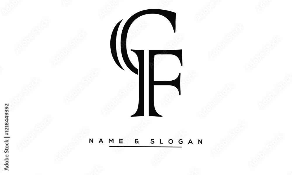 FC, CF Abstract Letters Logo Monogram FC, CF Abstract Letters Logo Monogram