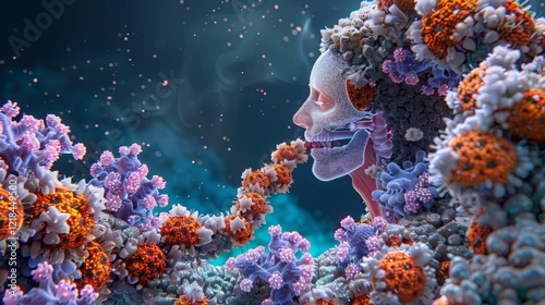 3d illustration depicting chronic obstructive pulmonary disease and respiratory viral infections