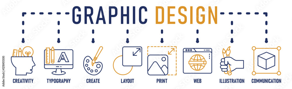 Graphic design banner web icon vector illustration concept with icon of creativity, typography, create, layout, print, web, illustration and communication Graphic design banner web icon vector illustration concept with icon of creativity, typography, create, layout, print, web, illustration and communication