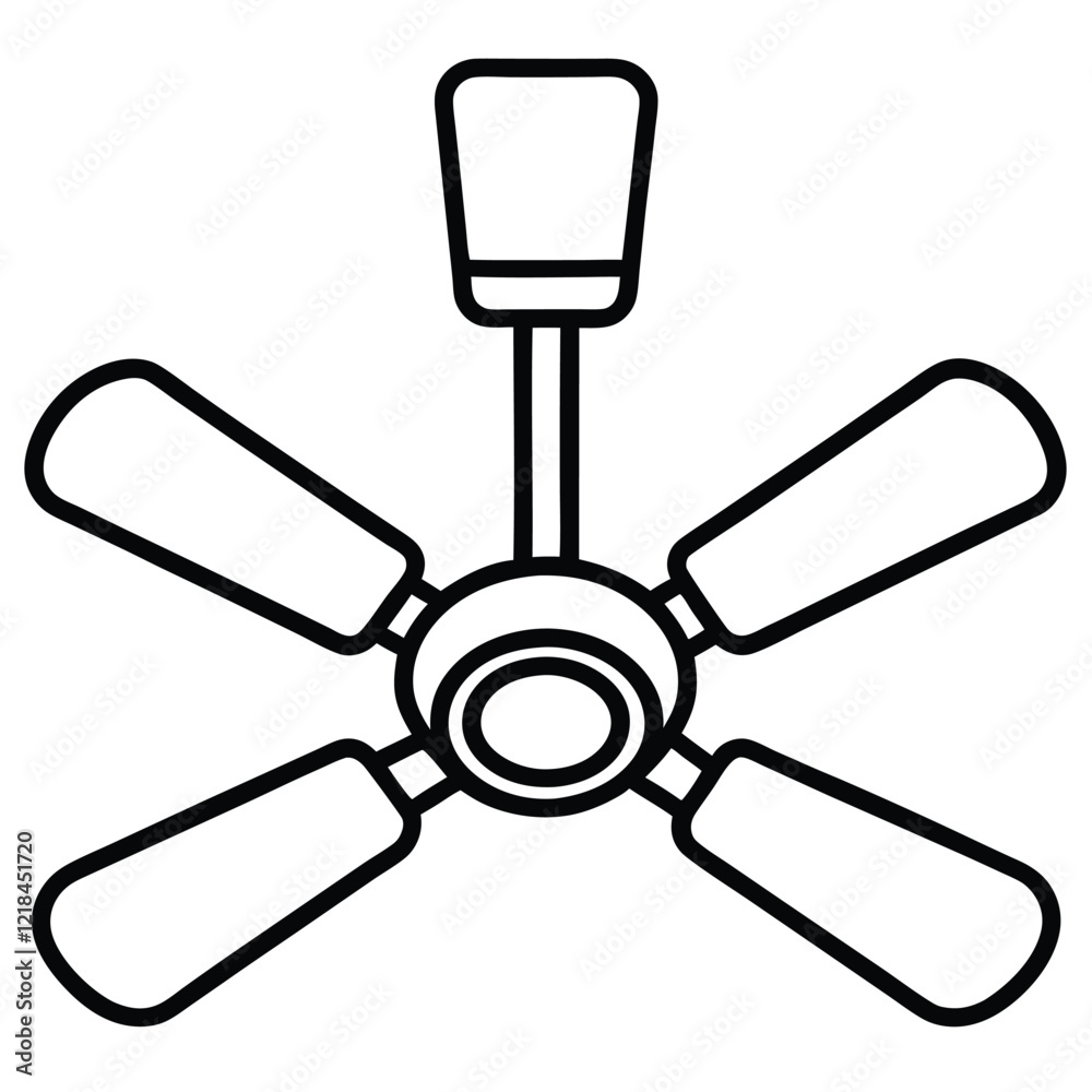 Obraz premium Ceiling Fan Icon Vector Illustration Design for Home Decor, Interior, and Furniture