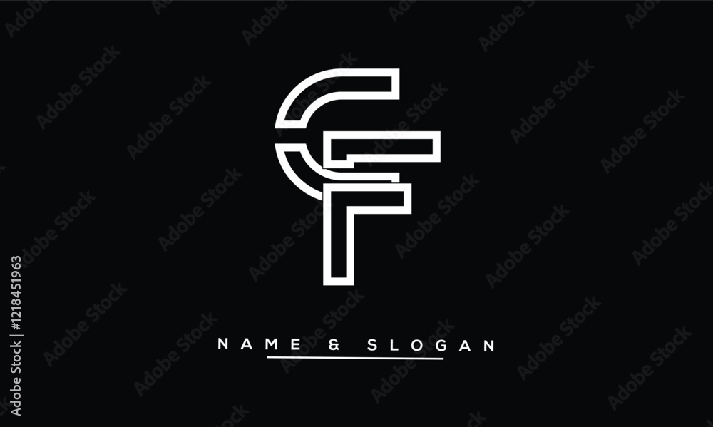 FC, CF Abstract Letters Logo Monogram FC, CF Abstract Letters Logo Monogram
