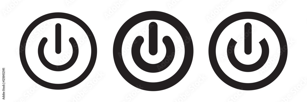On-off icon. Set of power buttons. Vector illustration On-off icon. Set of power buttons. Vector illustration