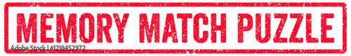 Memory Match Puzzle Stamp Transparent Seal, Red Grunge Memory Match Puzzle Word Rubber Stamp Seal