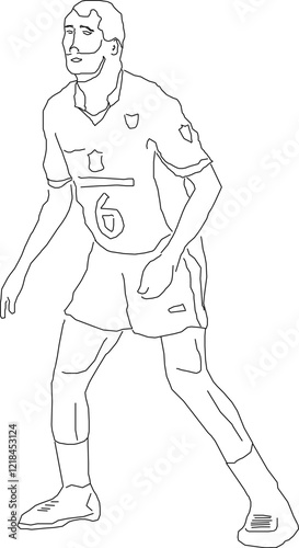 Vector sketch illustration silhouette design of professional athlete sportsman volleyball player competing