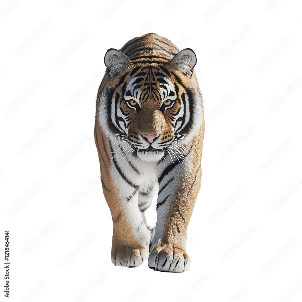 Obraz premium Majestic Tiger Walking Towards Camera Powerful Predator in the Wild