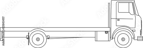 Vector sketch illustration of silhouette design of industrial heavy equipment vehicle for transporting broken down cars