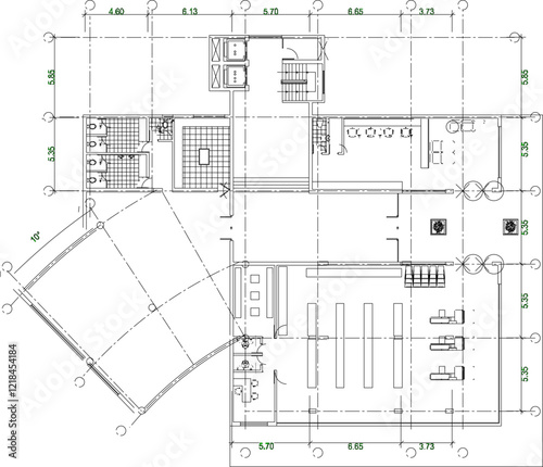 Vector sketch illustration of interior plan design silhouette of modern multi-storey apartment hotel building in big city