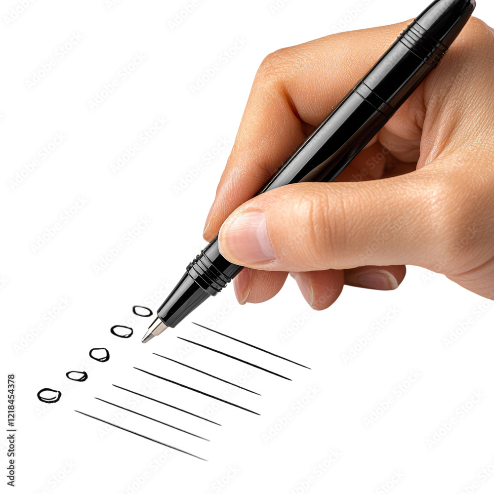 Hand Writing with Pen On Blank Paper Sheet Isolated on transparent background Hand Writing with Pen On Blank Paper Sheet Isolated on transparent background
