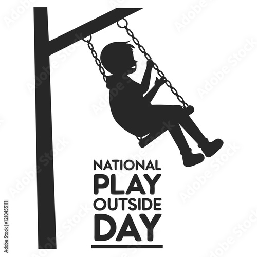 NATIONAL PLAY OUTSIDE DAY silhouette vector illustration