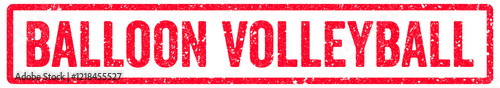 Balloon Volleyball Stamp Transparent Seal, Red Grunge Balloon Volleyball Word Rubber Stamp Seal