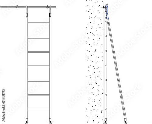 vector illustration design image of stairs for house roof balcony