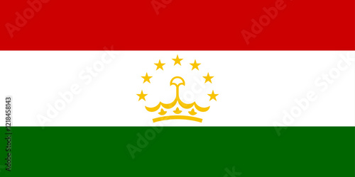 High detailed flag of Tajikistan. National Tajikistan flag. Asia. 3D illustration.