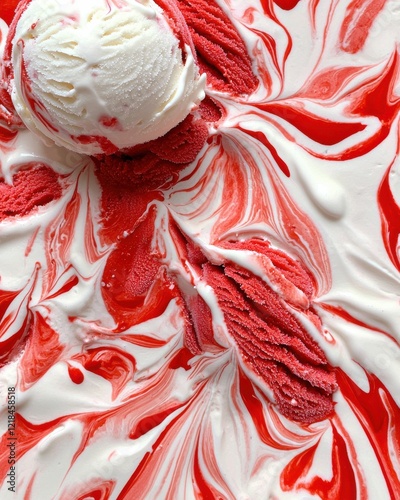 Wallpaper Mural Luxurious red velvet swirl ice cream closeup dessert gourmet treat indulgent mood Torontodigital.ca
