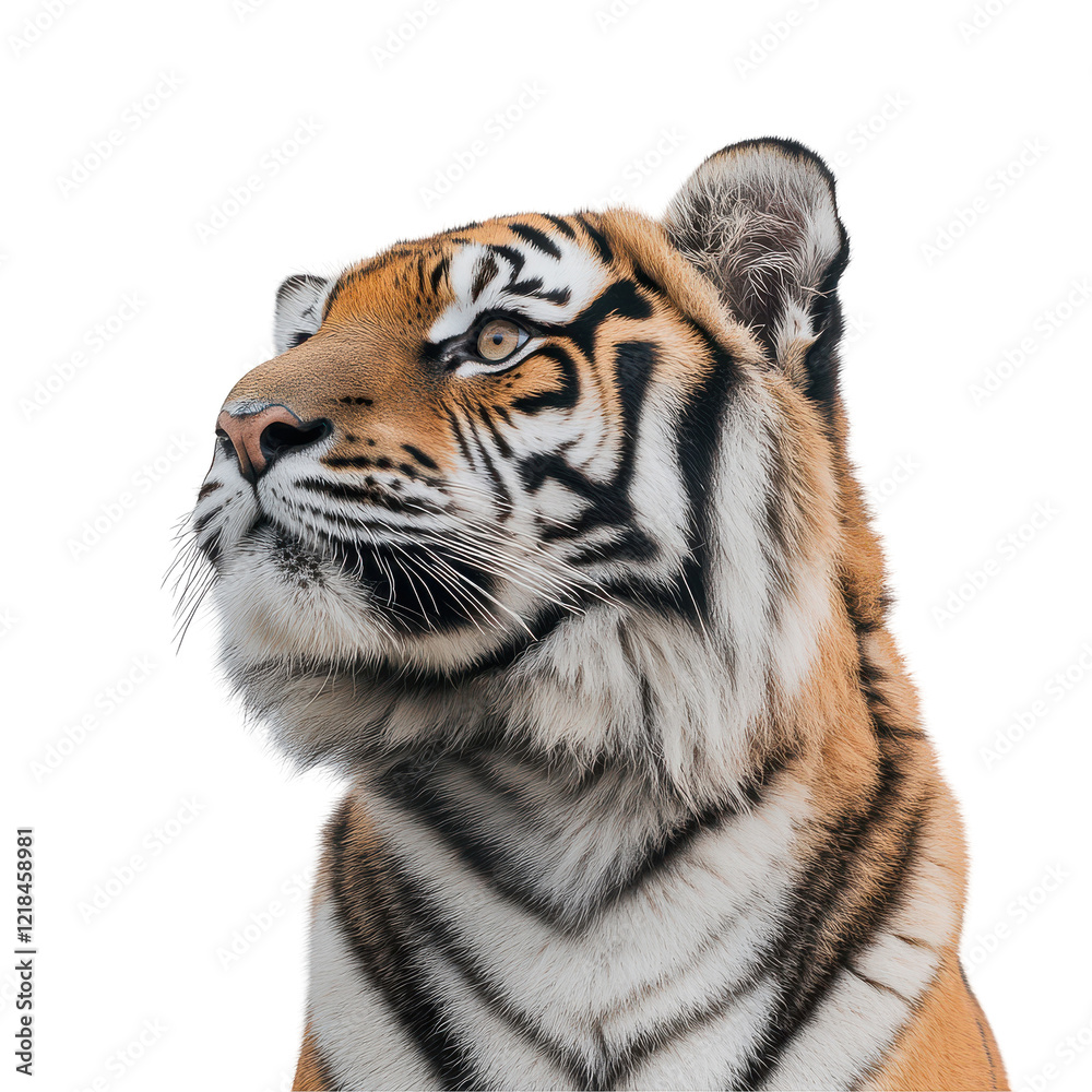 Obraz premium Majestic Tiger Profile Wild Cat Orange Black White Fur