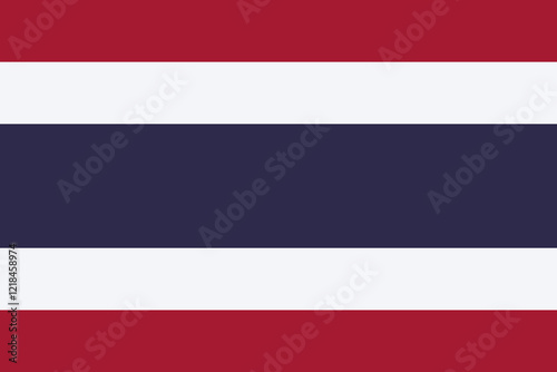 High detailed flag of Thailand. National Thailand flag. Asia. 3D illustration.