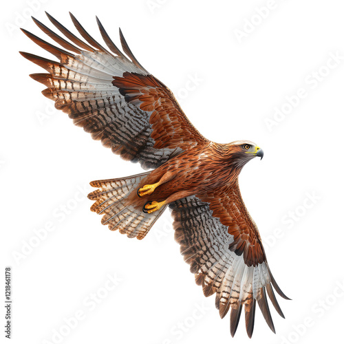 Majestic Red Kite in Flight Wings Spread Wide Dark Background
