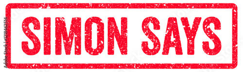 Simon Says Stamp Transparent Seal, Red Grunge Simon Says Word Rubber Stamp Seal