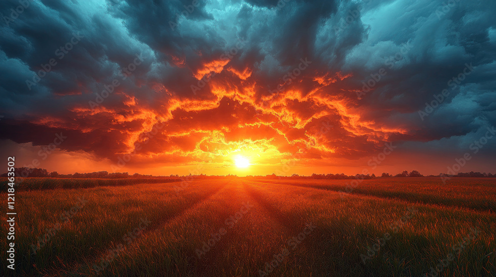 A dramatic image of changing weather, with storm clouds parting to reveal the sun A dramatic image of changing weather, with storm clouds parting to reveal the sun